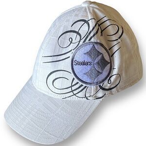 NFL & REEBOK PITTSBURGH STEELERS FITTED FOOTBALL CAP EMBROIDERED PATCH SIZE L/XL